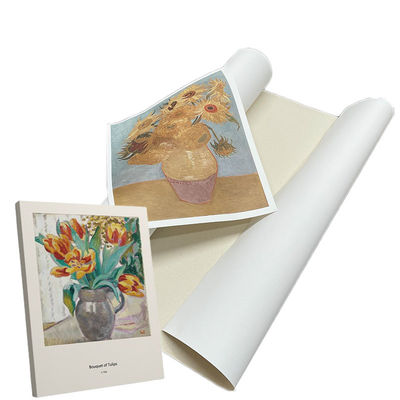 Eco-solvente e lattice Stampa a getto d'inchiostro Polycotton Canvas Tessitura fine Superficie opaca 380gm